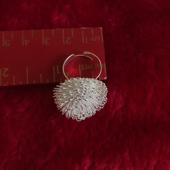 Handmade Silver Adjustable Flower Ring - Picture 6 of 11